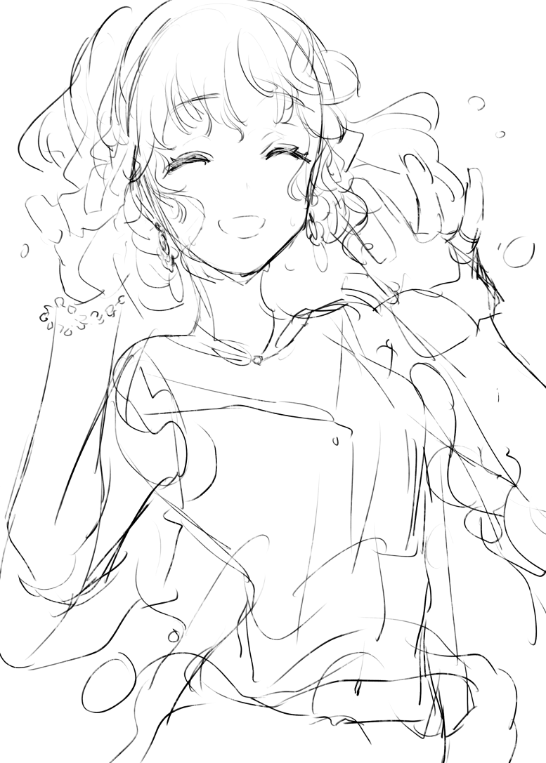 てことで次描くクレアさんはこんな感じ✨海かな???楽しそうだね 