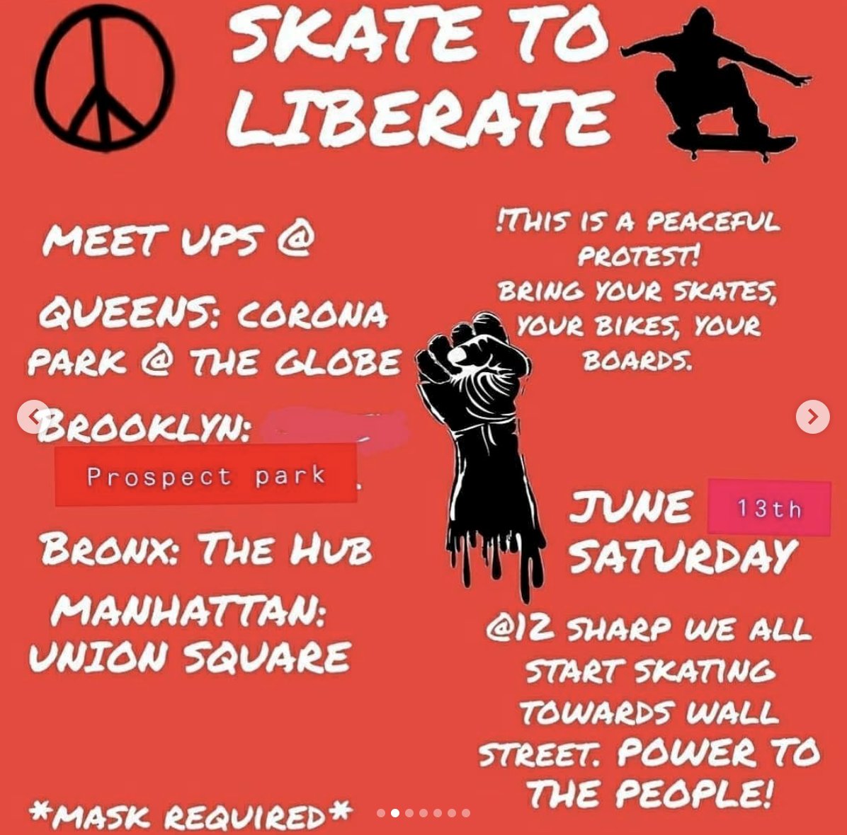 chaoticcoochie's tweet photo. BRONX, NY:
Skate to Liberate
Saturday, June 13th @ 12pm
The Hub
#nycprotests #nyc #protestnyc #blmnyc #bronxprotest https://t.co/swXuRi9NdP