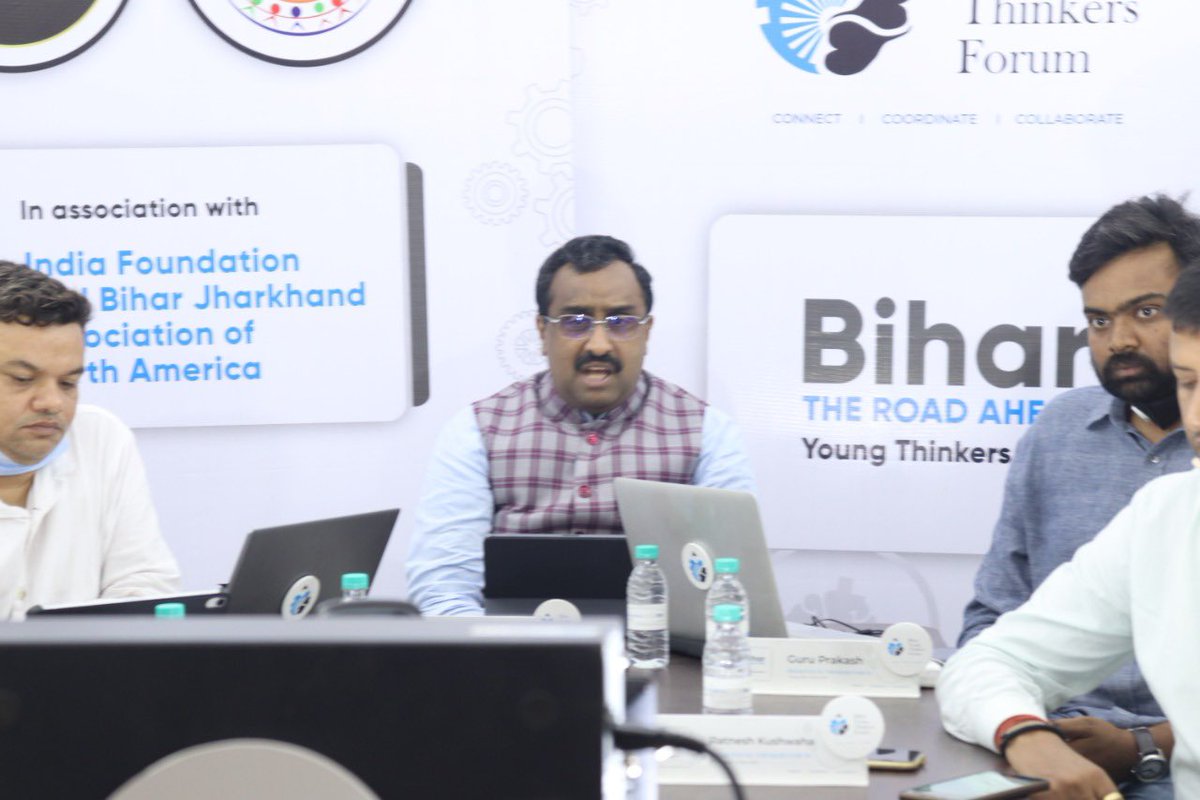GoelDeeksha's tweet photo. Shri Ram Madhav Ji (@rammadhavbjp) delivered the Inaugural Address at the Bihar Young Thinkers’ Meet on “Bihar: The Road Ahead” being organised by Bihar Young Thinkers’ Forum (@BiharYTF)
in association with India Foundation and Bihar Jharkhand Association of North America https://t.co/5eeVZWFFYr