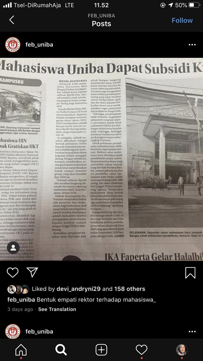 SyifMaharani's tweet photo. Untuk #untirtakokpelit kalian harus tau UNIBA hanya ingin pansos🤣 https://t.co/LBBCCzNaUt