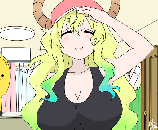 #79 Kobayashi-san Chi no Maid Dragon.-Best Girl: Quetzalcoatl. Do you remember when I said that a lot of my best girls had big boobs? Well, this is a good example ^^uThis anime is great and Kanna is incredibly adorable but there are certain things that I'm not really fond of.