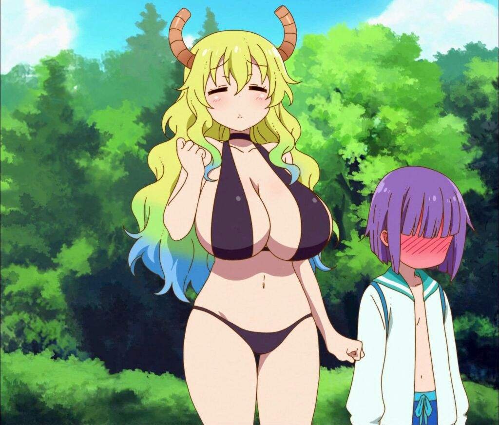 #79 Kobayashi-san Chi no Maid Dragon.-Best Girl: Quetzalcoatl. Do you remember when I said that a lot of my best girls had big boobs? Well, this is a good example ^^uThis anime is great and Kanna is incredibly adorable but there are certain things that I'm not really fond of.