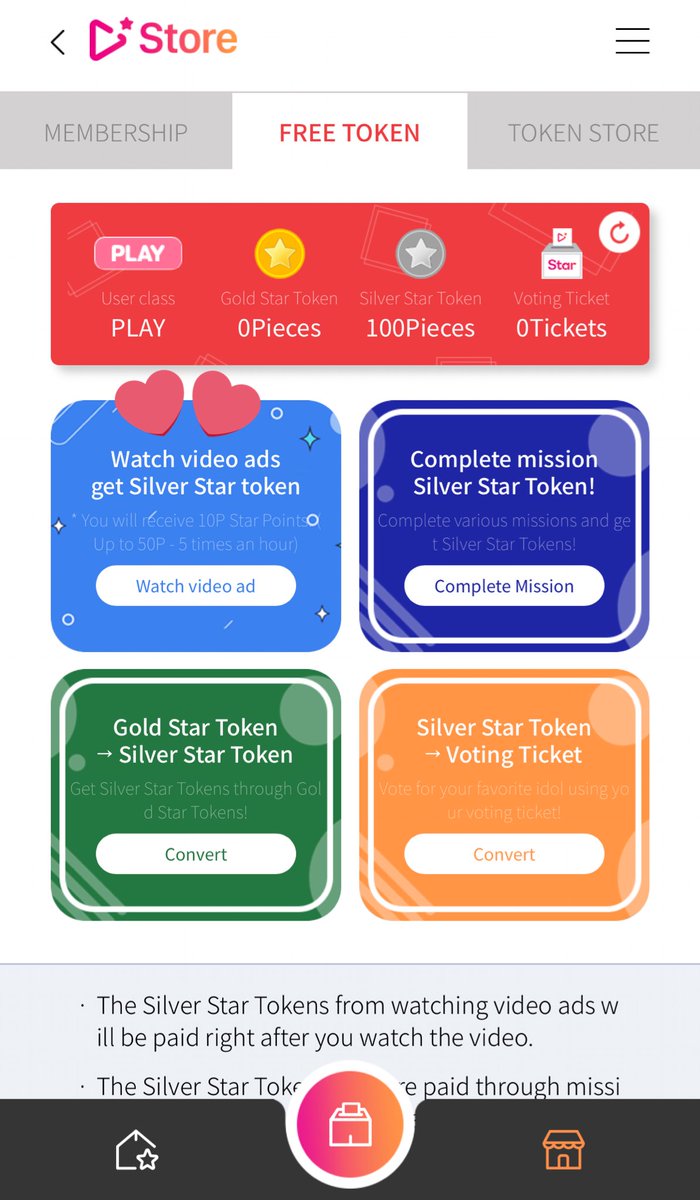 starplay app, collect the silver star token by watch the video ads. you can watch the video 5 times per hour!