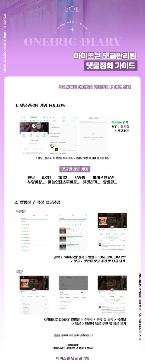 DC_IZONECHU's tweet photo. 🎵Oneiric Diary🎵
📢#아이즈원 멜론 댓관 가이드📢 https://t.co/0jKIFOAgtG
