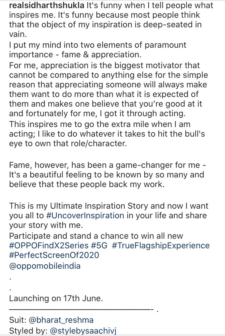 Rose_isFae's tweet photo. Big Brand Oppo with My King Sidharth ♥️
Very Proud Moment @sidharth_shukla 👑 
Launching 17th June 
@oppomobileindia  #PerfectScreenOf2020 https://t.co/wzHjsWJD3O