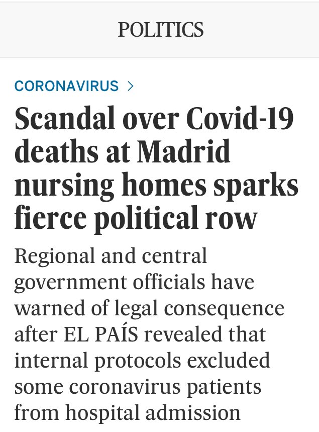 More detail on Spanish fiasco.  https://english.elpais.com/politics/2020-06-10/scandal-over-covid-19-deaths-at-madrid-nursing-homes-sparks-fierce-political-row.html