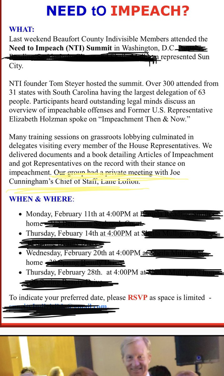 Example from 2019Step 1 have leaders come to DC for training.Ex from SC 1-2019 Summit in DC BTW- Republicans found out they met privately with Joe Cunningham’s chief of staff. (Joe is heavily involved in I.N.D.I.V.I.S.I.B.L.E)