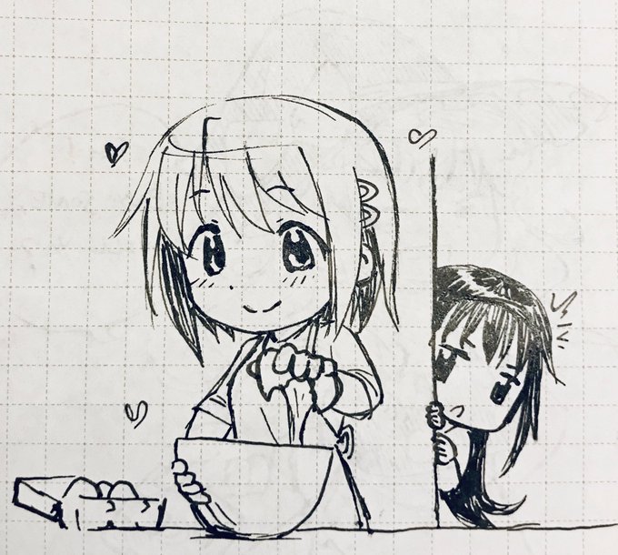 Homura jealous of Sayaka's one hand egg crack technique but appeased by cake 