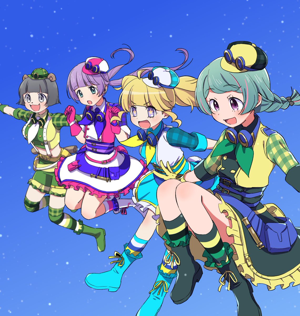てぇトレサマーアドベンチャー てぇてぇトレイン ぽこあーと もちひよあー すみかわのイラスト