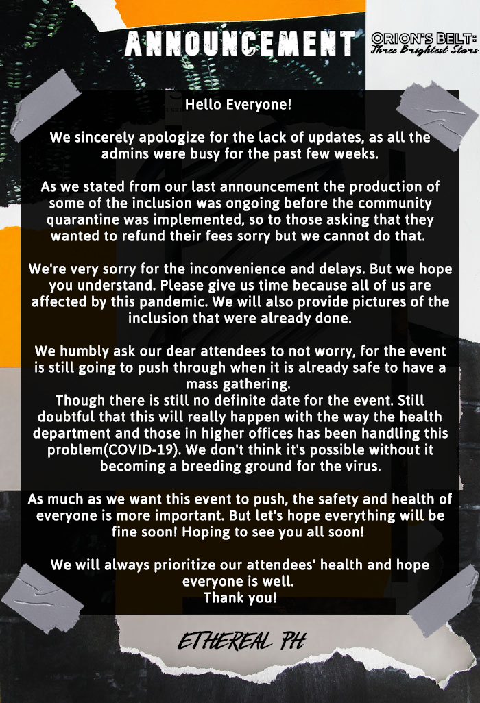 EtherealPH's tweet photo. Good evening, Stars!✨

Apologies for the lack of updates but we hope all of you have been safe and healthy.
We'll be sending emails tonight regarding the update. Please do check your emails.

All announcements will be posted under this thread.

#BrightestStarsABCIX1 https://t.co/ejxwjh3QGp