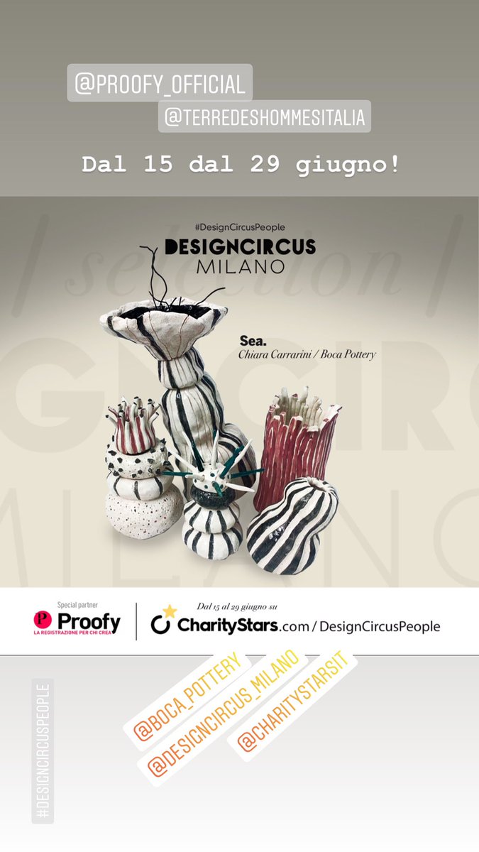 DesignCircusMI's tweet image. Designcircus sarà dal 15 al 29 giugno su Charitystars!