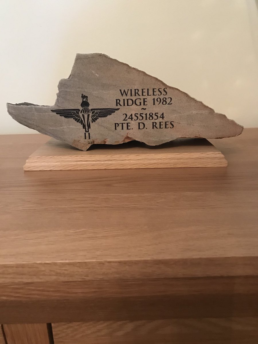taff854's tweet photo. I brought back a rock from Wireless Ridge on a return visit in 2018. Got it tidied up and engraved. RIP to those that lost their lives in the battle. https://t.co/2OAXdIYhKH