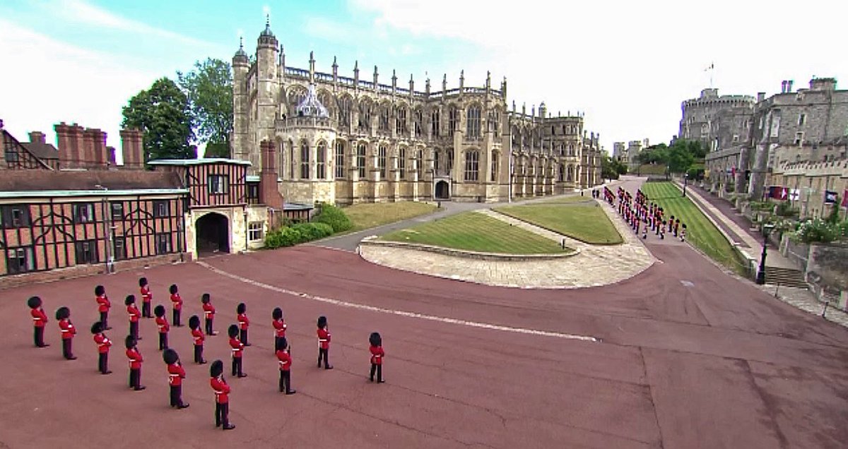 RockSappers's tweet photo. What a fantastic alternative to the normal #TroopingTheColour for the Queens Birthday parade.  

Well done @WelshGuards, upholding some of the finest British military traditions. 

Happy Birthday your Majesty https://t.co/ZHul21rec7