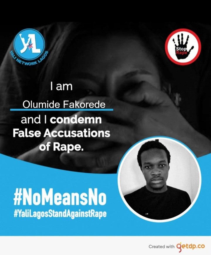 GidiVarian's tweet photo. Rape is a crime not just against the victim but against humanity. I join @Yalinetworklag to say #NoToRape &amp; #StopShamingVictims.. We must enforce laws to #PunishRapists and enablers of rape #YaliLagosStandAgainstRape https://t.co/on10j6ZEys