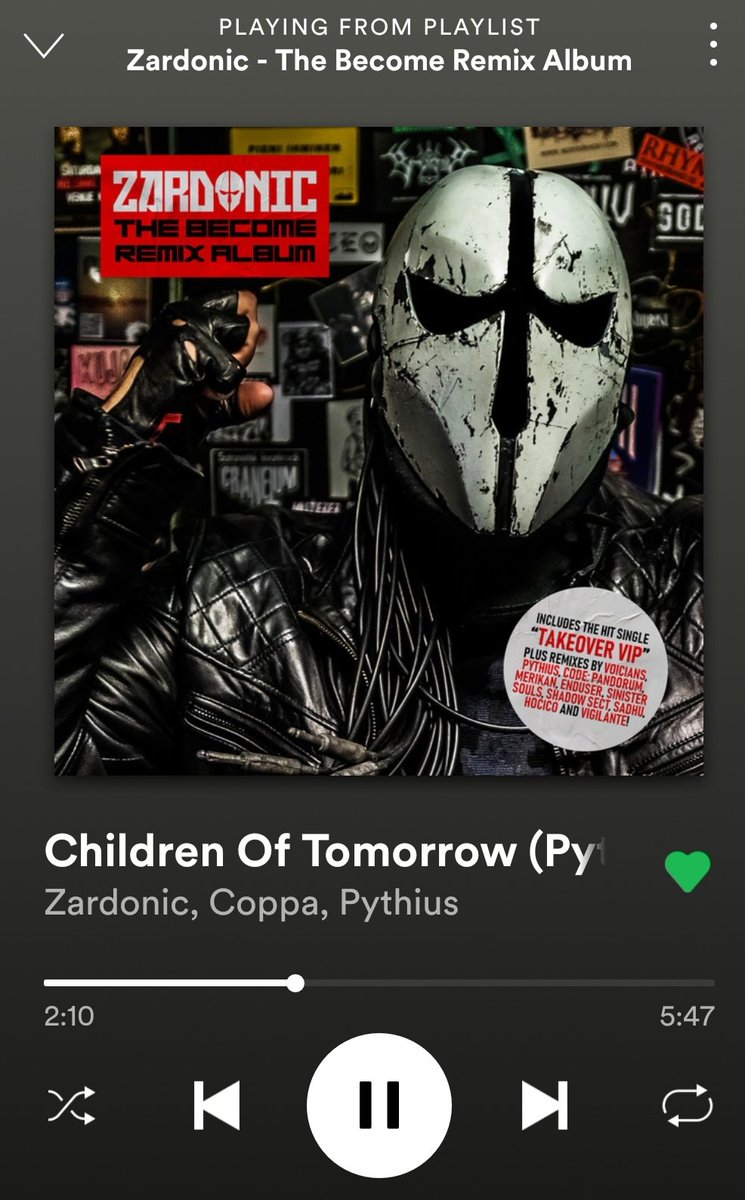 WWords78's tweet photo. Remix perfection! π§π #zardonic @djzardonic #coppa #pythius #remix #thebecomeremixalbum #childrenoftomorrow #perfection #beats https://t.co/sXeBM0Zklx