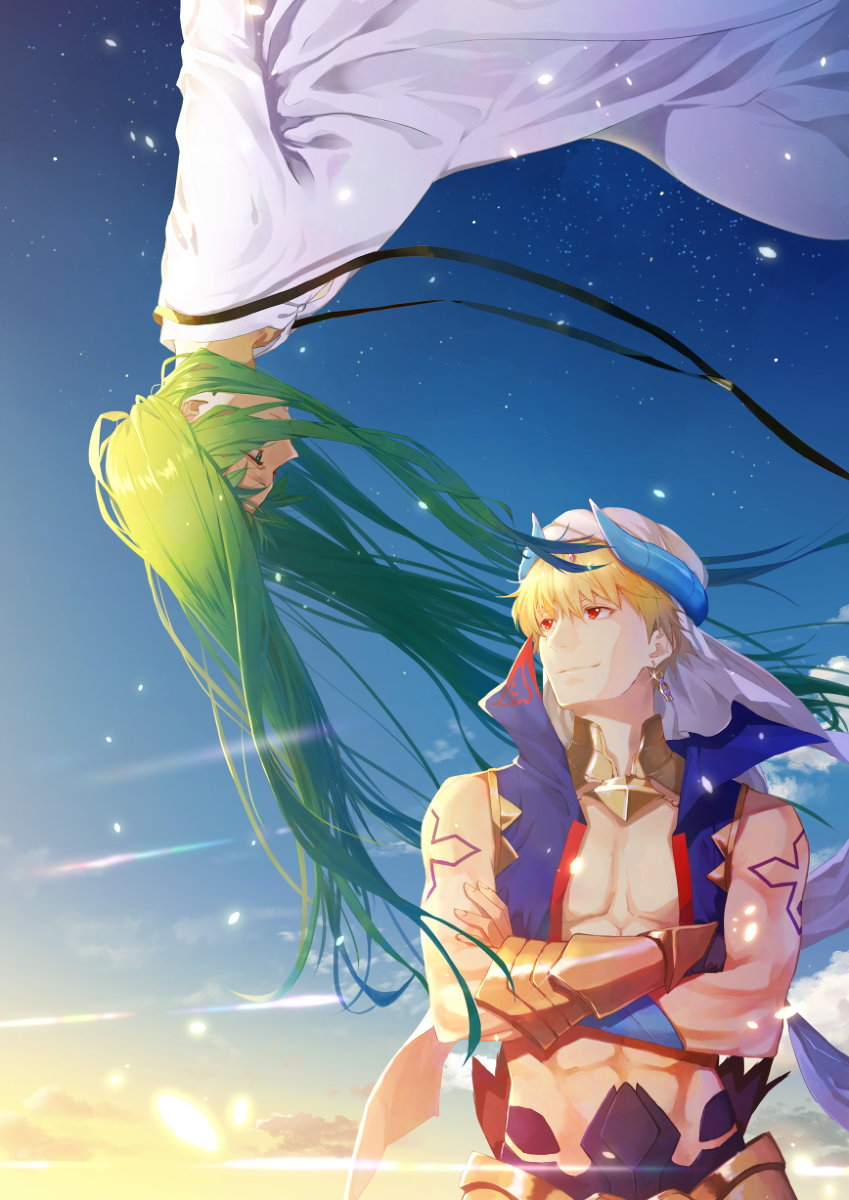 Fgo 友よ Fgoイラコン4 Fgo エルキドゥ ギルガメッシュ キャスター ゆんちょのイラスト