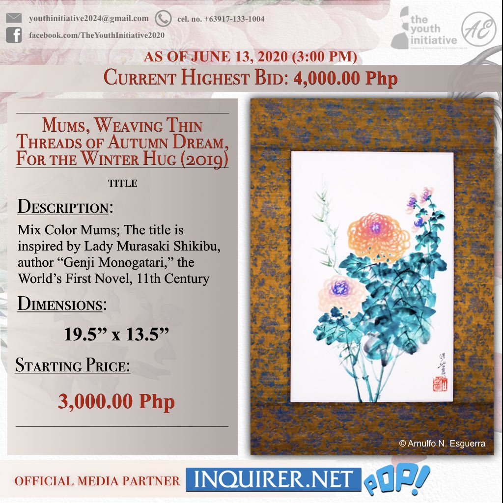 YI_2020's tweet photo. Here’s a closer look at three of the Mounted Paintings included in “Celebration For Saving Life”, an online auction of Mr. Esguerra’s watercolor masterpieces for the benefit of the country’s frontliners. To learn more, visit the original FB post here: https://t.co/j5efu2ISsi https://t.co/IcBYQGKAka