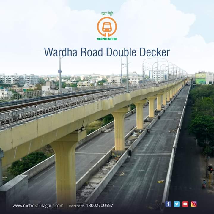 MetroRailNagpur's tweet photo. #NagpurMetro #WorkinProgress at Wardha Road Double Decker 

The Wardha Road flyover getting ready after asphalting was done recently. The 3.4 km road would help decongest traffic on one of the busiest city roads.

#MahaMetro #MaziMetro #Infrastructure #TransformingNagpur https://t.co/7gbwJyGOKR