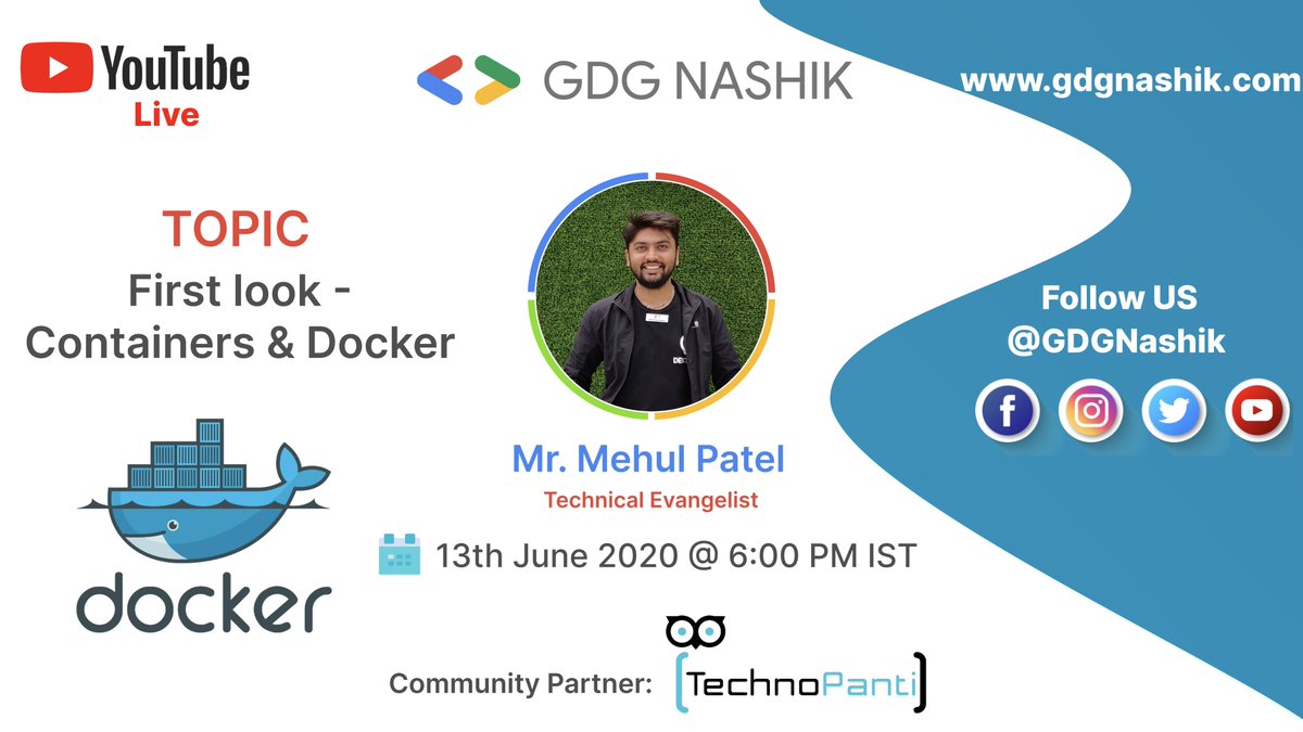 NomadicMehul's tweet photo. Hello Folks,

Join me today and I will take you to tour of transformation from the old way of virtualization to a modern #container system.

RSVP 👉 https://t.co/EbZgGP9Xcj

Live at https://t.co/thDZYqhaTx

@GoogleDevsIN @gdg

#Docker #gdgnashik #webinar #community #containers https://t.co/SlakjdqRul