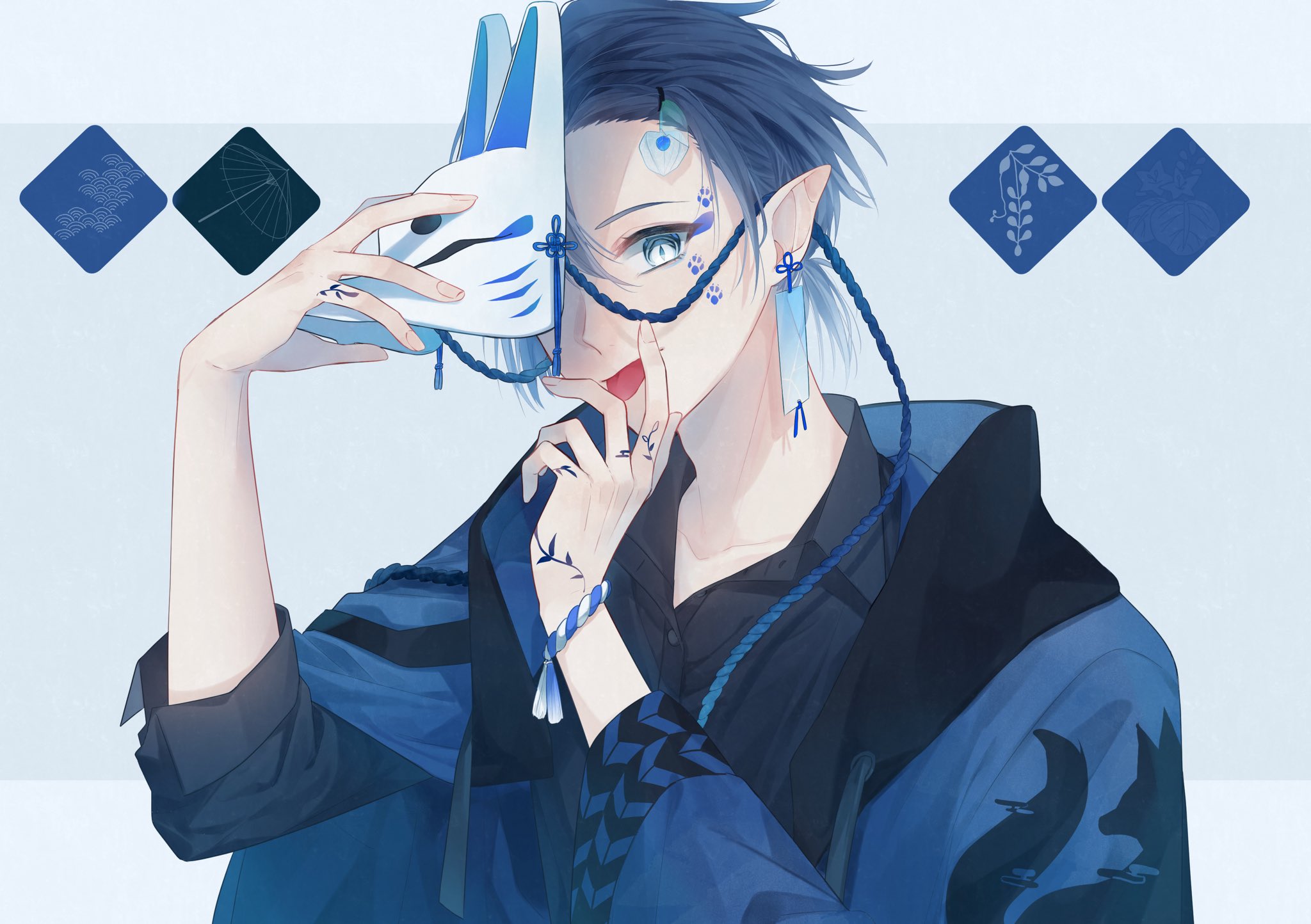 تويتر つきみつao 和 イラスト本 パーカー販売中 على تويتر 狐面 T Co T8elmg1jjs
