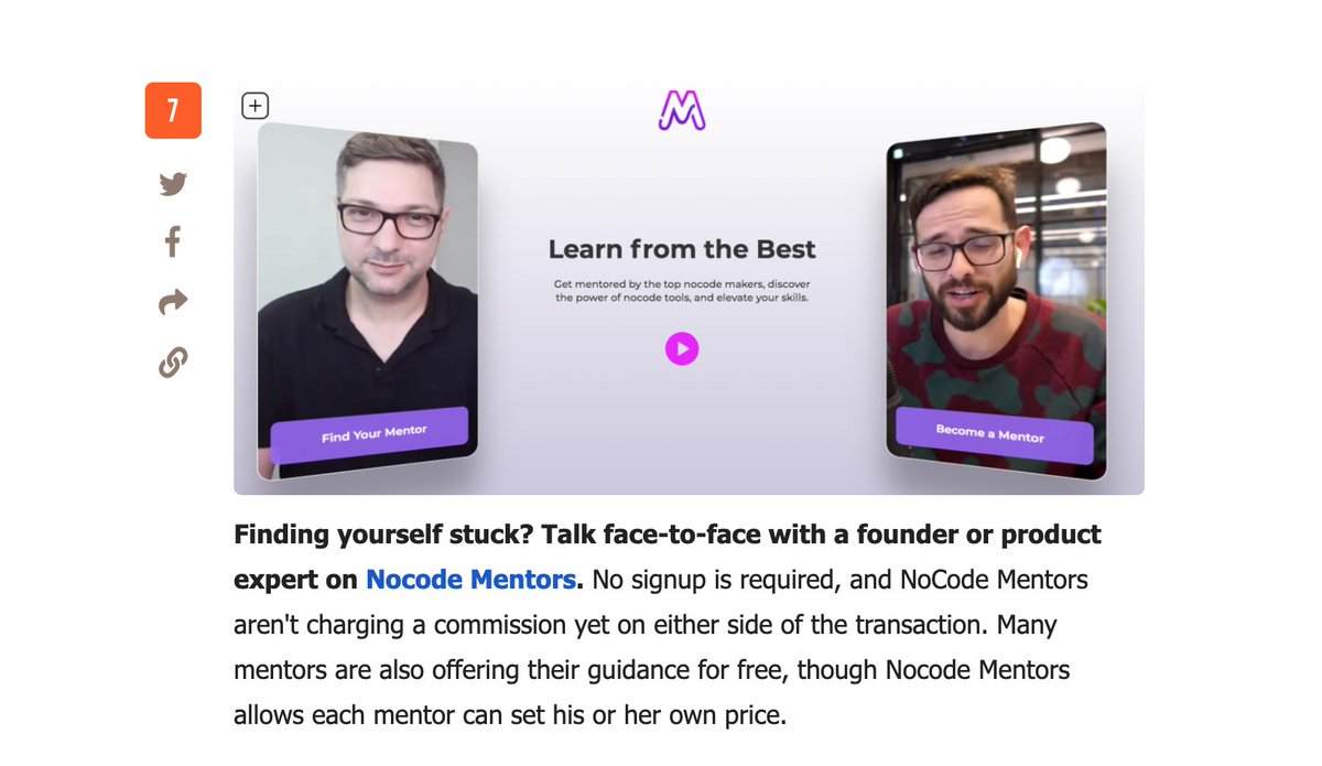 NocodeMentors's tweet image. Big thank you to @elizabethbarr for mentioning us in the latest InsideNocode Newsletter from @inside 🙏

Read on here: inside.com/campaigns/insi…

🙌