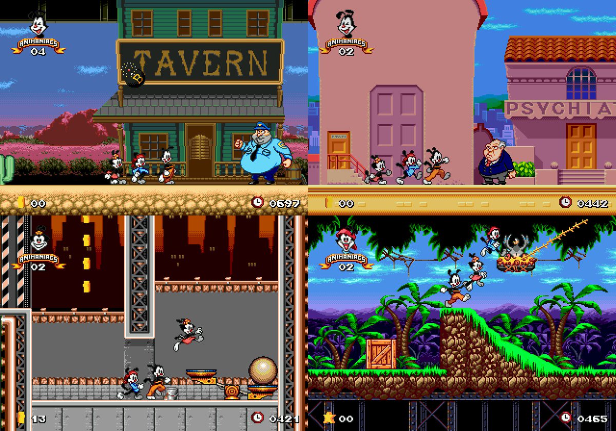 Retro Game Ghouls On Twitter Sega Saturday Animaniacs In 1994 Yakko Wakko And Dot Explored The Warner Bros Studio Lot In Order To Collect Pieces Of Movie Memorabilia A Fun