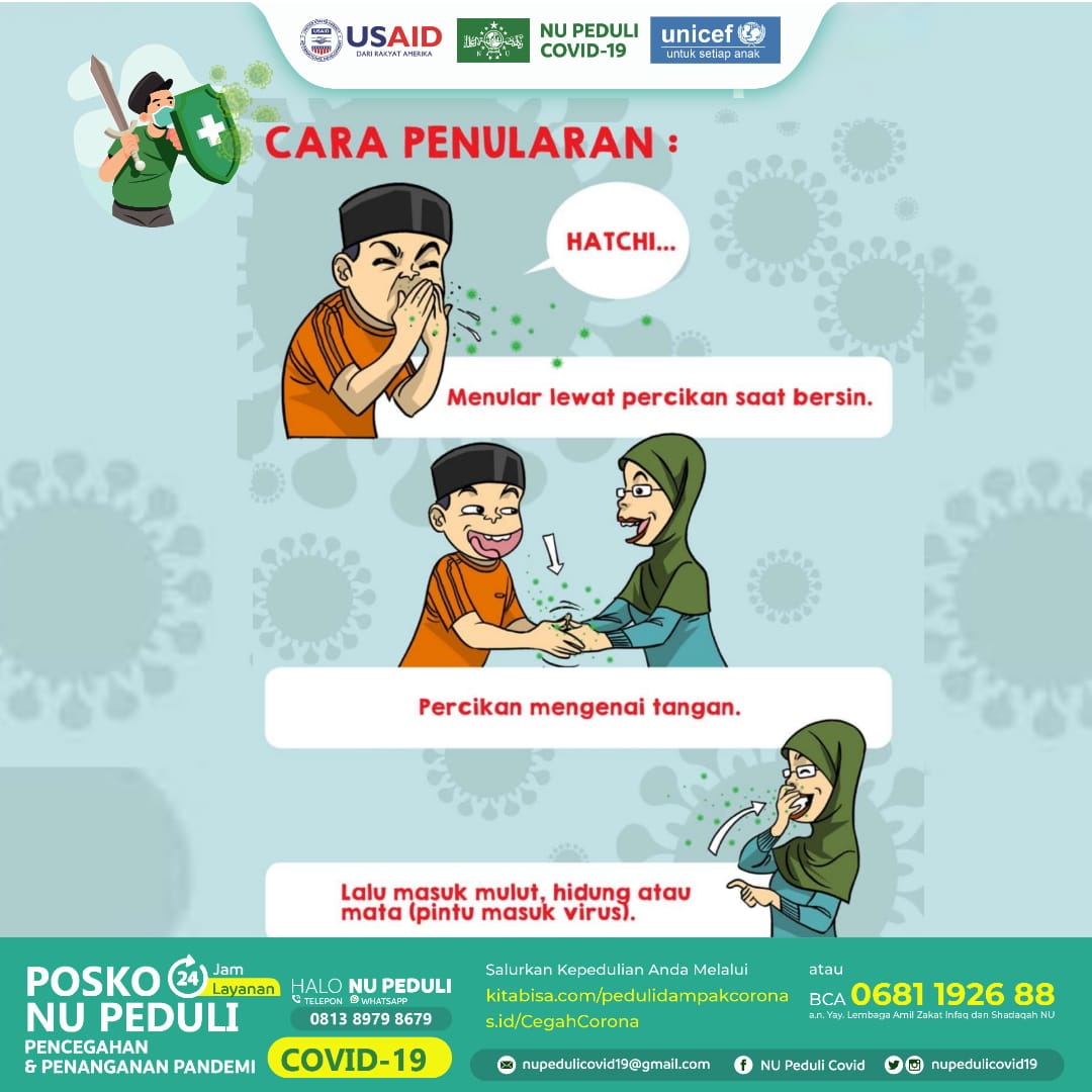 cho_ulfa's tweet photo. Simak dan bagikan ya.
Ternyata hal sepele ini adalah cara virus covid 19 menyebar.

@nupedulicovid19 
@KabJombang 
@UNICEFIndonesia 

#COVID__19 
#satgasnucovid19 
#dirumahaja 
#pelajarNUJombang
#indonesiapulih
#unicef
#usaid https://t.co/BPUwRxmEdq