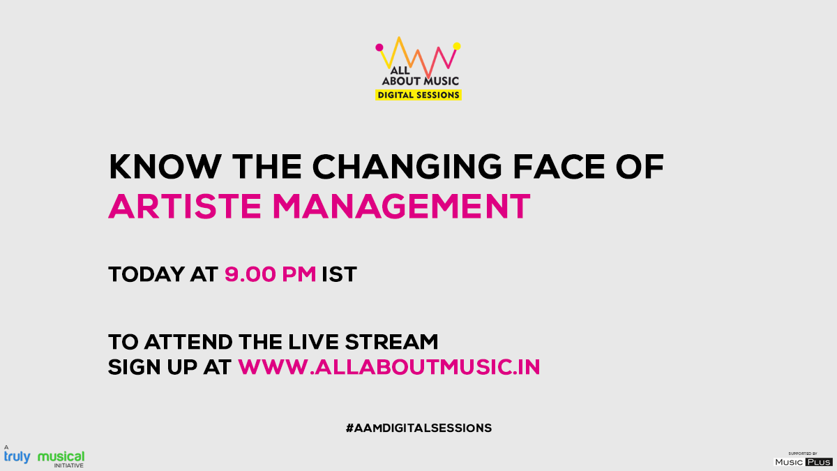 allaboutmusicin's tweet photo. Tune into tonight's insightful #AAMdigitalsessions on the framework underlying the current artiste management business.

By experts @GregThompson12, Nazeef Mohammed &amp; @SubirMalik1 
Moderated by @tarsame 

TONIGHT, 9:00 PM, IST
Sign up now - https://t.co/DORaAOxv8H

#AllAboutMusic https://t.co/d8HsRYG0fs