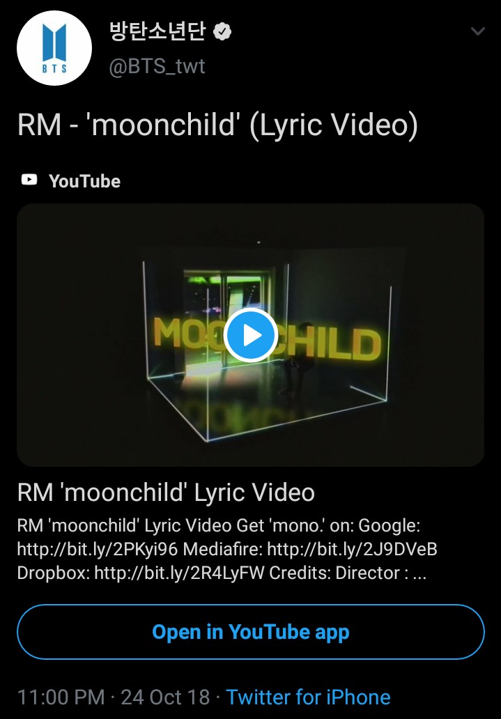 full moon appeared on the exact date when moonchild mv was released