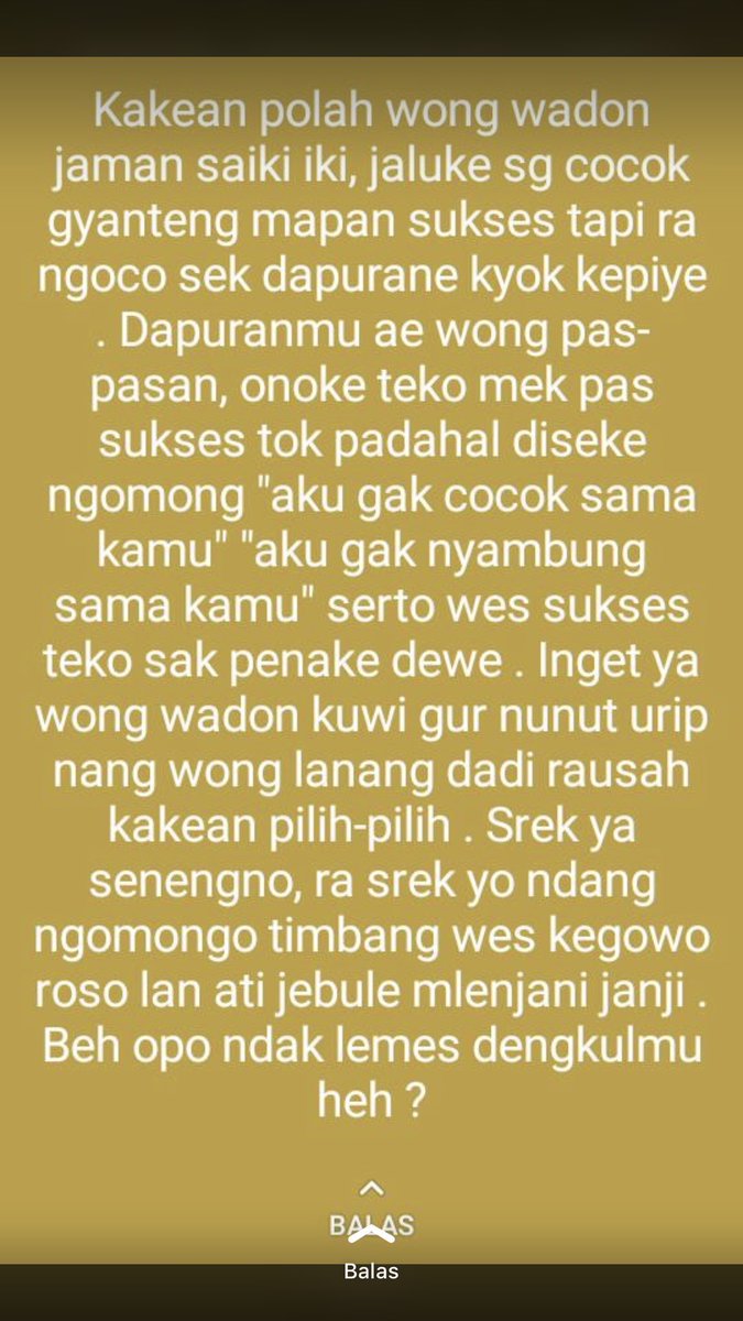 AREAJULID's tweet photo. Temenku ada yg bikin story gini, rada nyelekit dibagian "wong wadon kuwi gur nunut urip nang wong lanang". Wdyt gurlssss? https://t.co/imqgUFJvtU