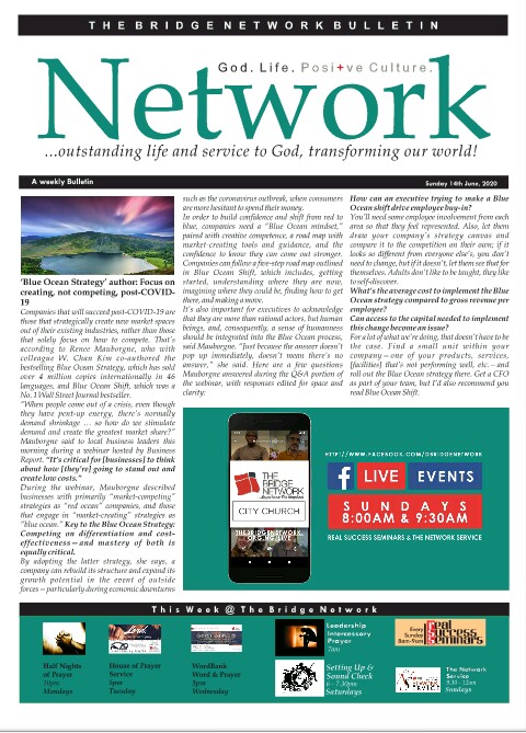 dbridgenetwork1's tweet photo. @FrancisMadojemu @IbYIf @seunopadare @olubunmi_smith @Oluwarantimisi3 @mopadeola @worldoftoyin @Bims_livngarden @tommiebanji The Bridge Network, Bulletin 14th June, 2020. Have a great Sunday and week ahead. 
#TBN #OutstandingLife&amp;ServiceTransformingOurWorld https://t.co/QOjEz8J1Z1
