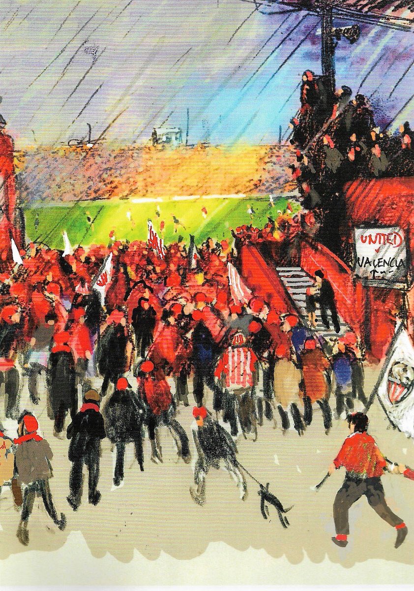 ‘The Derby Match, 2009’ is one of Salford artist Harold Riley’s well known sporting works. Manchester United, for whom he played as a junior, is one of his favourite subjects. Photo credit: ⁦<a href="/RileyArchive/">The Harold Riley Gallery</a>⁩