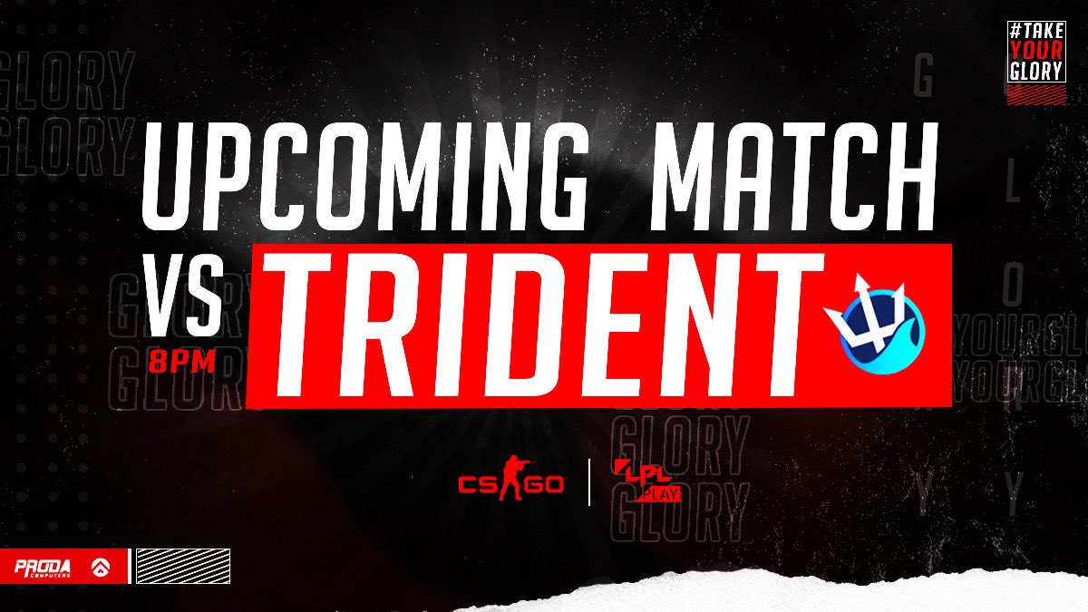 TheGloryOrg's tweet photo. Tonight our #GLYCSGO go again in the @LetsPlayLiveHQ ! 🥵

Will our boys #TakeYourGlory ? 👑

⚔️ @TridentEsports 
⏰ 8PM
🎮 @CSGO https://t.co/JVkjuW6NYT