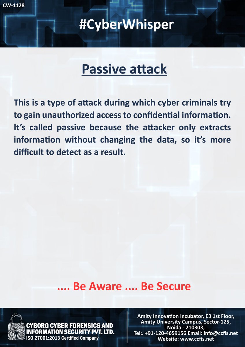 jssodhi's tweet photo. #CyberWhisper #CyberSecurity #PassiveAttack https://t.co/ocoMfwJ5b4