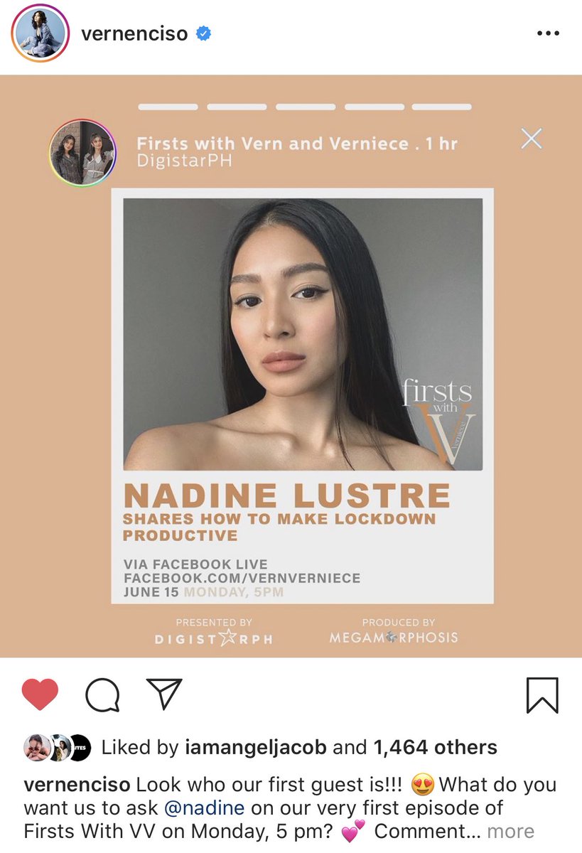 blastcrystal's tweet photo. What do you want us to ask #NadineLustre on our very first episode of #FirstsWithVV 😃
Thank You @digistarph megamorphosisinc IG @archie_carrasco 👍
Please like Vern’s IG post and type in your questions👇
👉 https://t.co/otLoxQQE8I
#DigistarPHLive
#MegamorphosisLive https://t.co/c5xEesvhFq