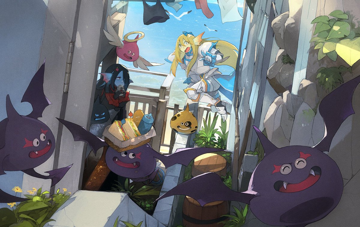 「Help!奪われたサンドイッチを追え! 」|LINNE₍Ꙭ̂₎のイラスト