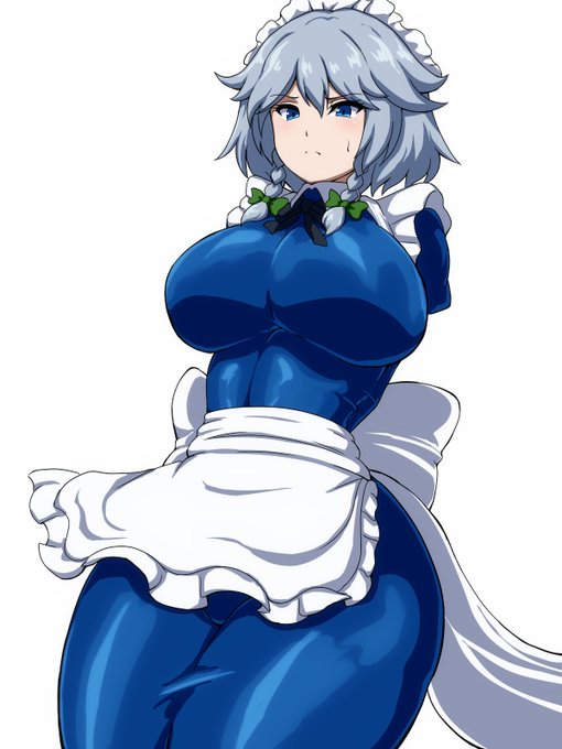 全身ラバーで拘束されて仕事できない咲夜さん 