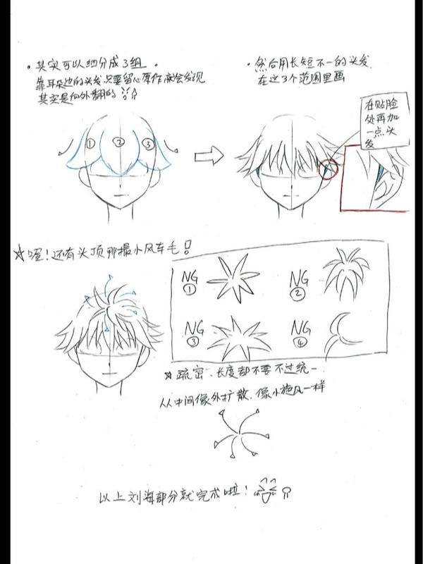 i found a hxh animator's guide on how to draw killua's hair so you all can go draw adorable killuas >:) it really helped me a lot!! 