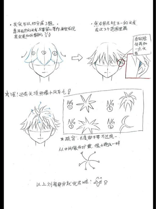 i found a hxh animator's guide on how to draw killua's hair so you all can go draw adorable killuas &gt;:) it really helped me a lot!! 