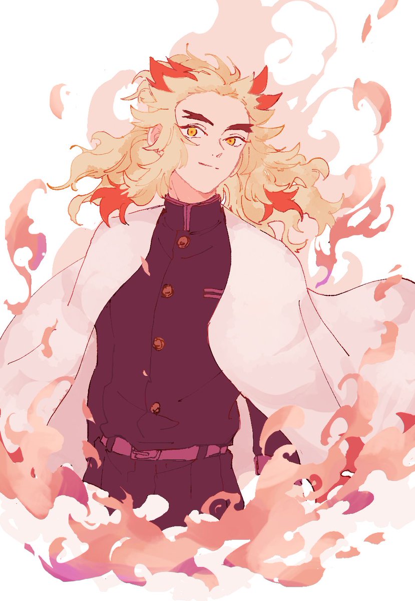 Tano 原稿 マシュマロでリクあったので 煉獄さん誕生日絵も ラフ 線 煉獄さん 炎 影や光や文字ガサー です