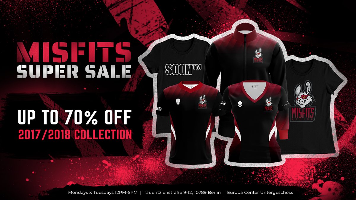 Misfits_ACE's tweet photo. But wait... there is more. 🔥

-60% on 2018 collection
-70% on 2017 collection

Mondays and Tuesdays 12PM-5PM at our Misfits A.C.E.!

As long as stocks lasts! https://t.co/cfSWjyP6lt