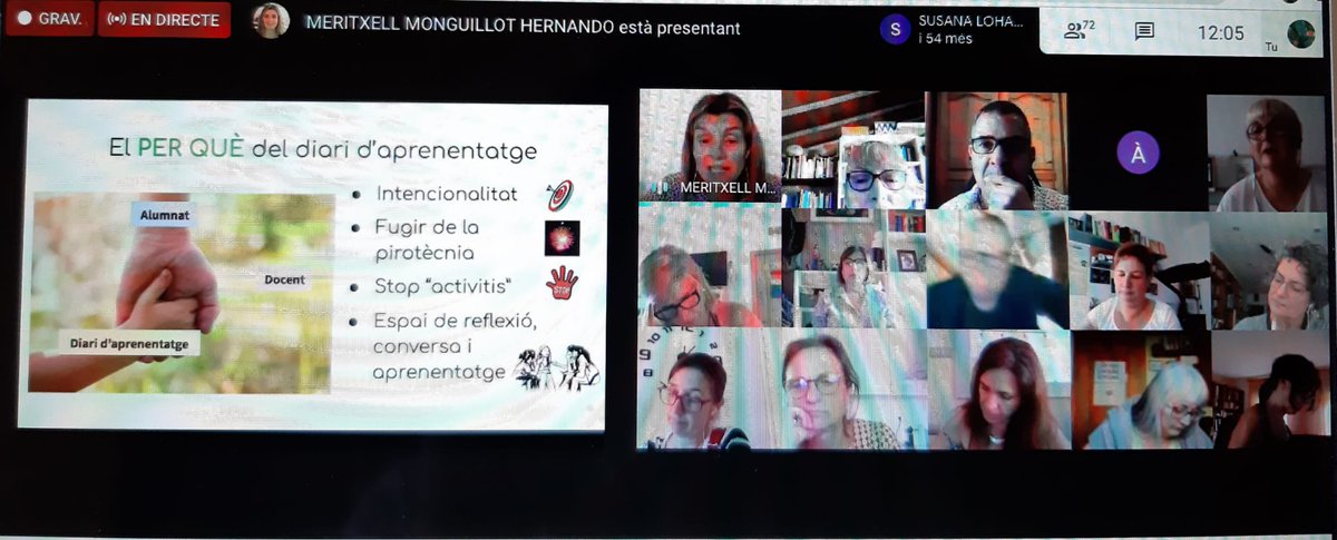 xarxaCb's tweet photo. El diari d'aprenentatge és una eina viva, participativa, personalitzada, que facilita l'autoregulació i l'autonomia, que vincula el que passa a l'escola i fora de l'escola i pot ser útil en l'actual context, diu @MMonguillot en la sessió virtual de la #XCB0 #xarxacb #AxA https://t.co/ZxLFcYzEy1