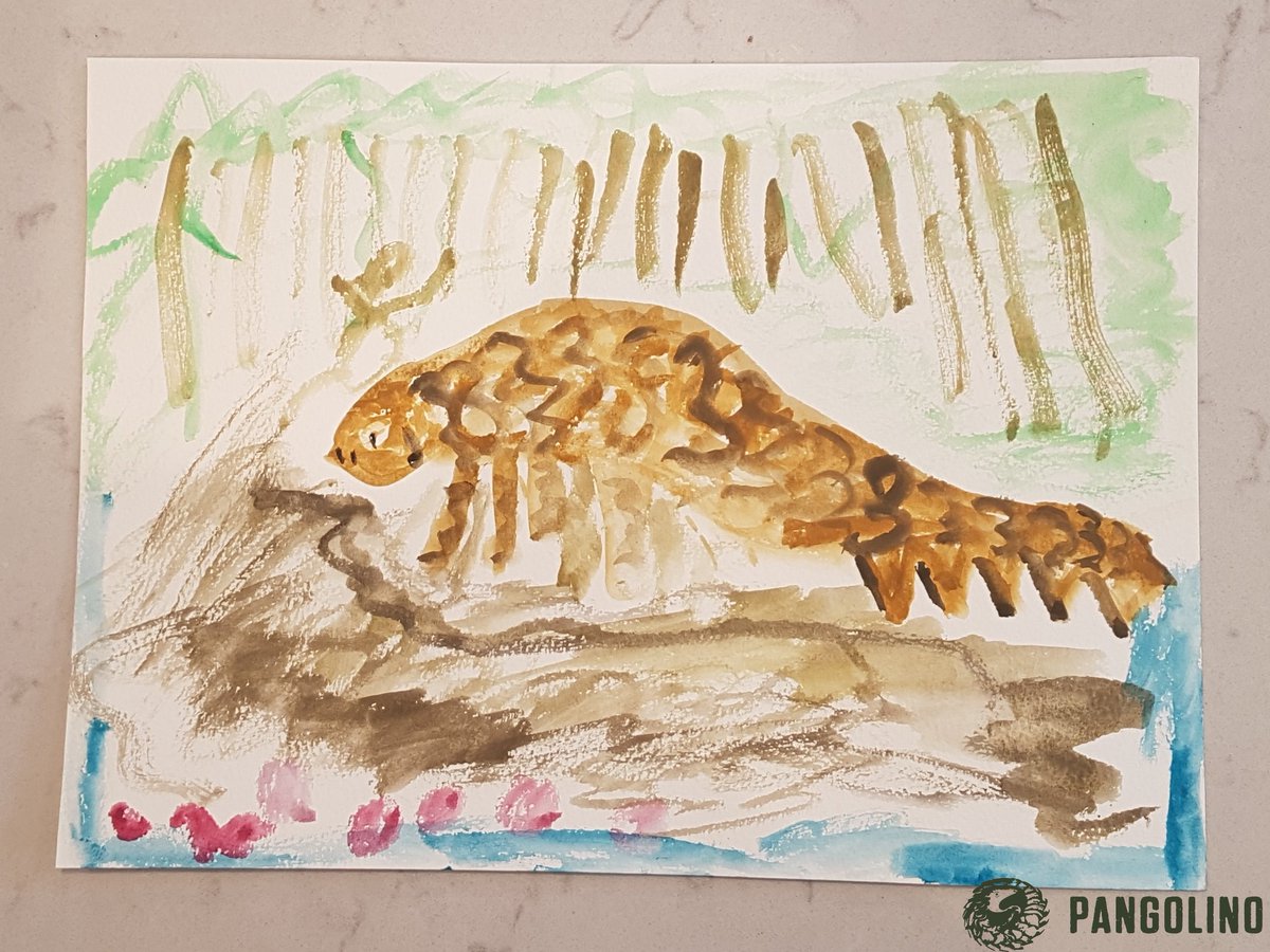 pangolino_org's tweet image. Ben made this sublime #pangolinart after hearing of pangolins on #letsgolive last week. What a fun way to engage your kids to raise awareness of pangolins. Paintings, poetry &amp;amp; music are all welcome.

Like for pangolins, rt for Ben, follow @pangolino_org for more #artforpangolin💚