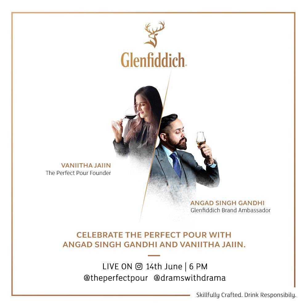 This Sunday,14th June @ 6 pm, catch me &amp; the #Glenfiddich India Brand Ambassador in conversation about what goes into the perfect pour as we share pairing notes for whisky &amp; wine.Join us on IG live &amp; ask us your questions.On Instagram as ThePerfectPour
 #whisky #wine #singlemalt