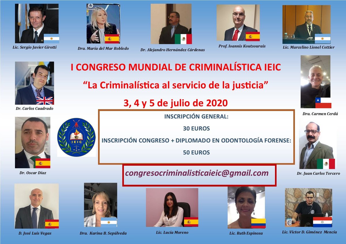 ICACCanarias's tweet photo. Agradecer de forma se sincera a la doctora Robledo la grata invitación de participar como ponente en el I Congreso Mundial de Criminalística IEIC con tal elenco de reconocidos ponentes, al objeto de difundir nuestras metodologías optimizadas para datar las tintas. https://t.co/di5CRGCP4Y