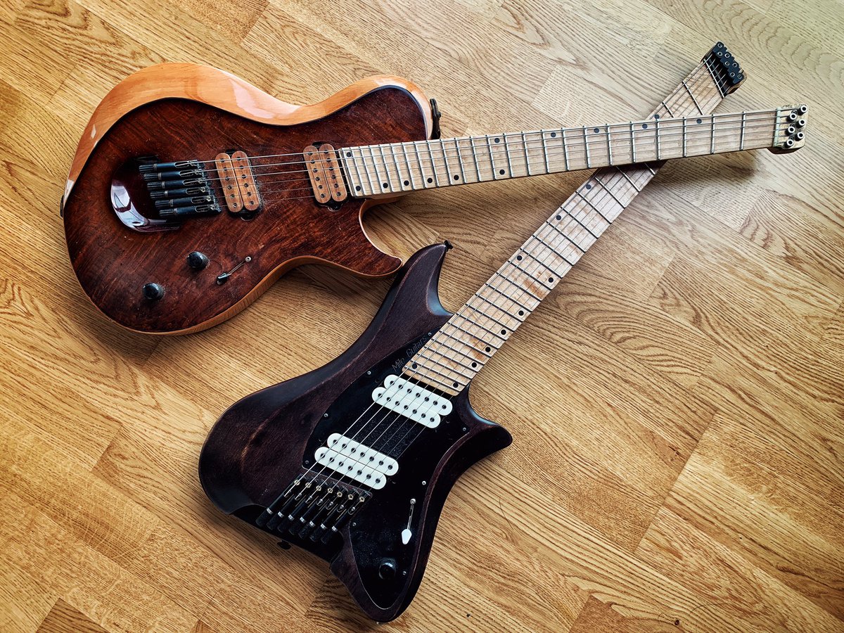 firat_oz's tweet image. Double trouble 🤘🤘🤘 #headless #goheadless #multiscale #fannedfret #metal #djent #mileguitars #tanbridges #turnapickups
