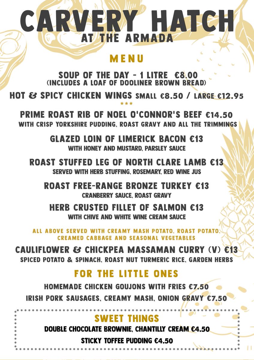 ArmadaHotel's tweet photo. Relax and leave and cooking to us this weekend, just click and collect for your delicious Sunday roast with all the trimmings! Pre order now https://t.co/IksRfpF1Xl
#sundayroast #localproduce #armadafarm https://t.co/hKAXMV9DJW