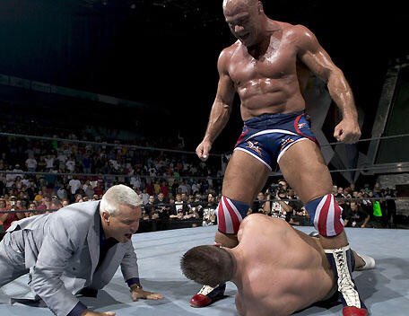 At Unforgiven 2005, John Cena would be caught hitting Kurt Angle with the WWE title belt and would be promptly disqualified.Kurt Angle would become WWE Champion for the 6th time to the delight of Eric Bischoff. #WWE  #AlternateHistory