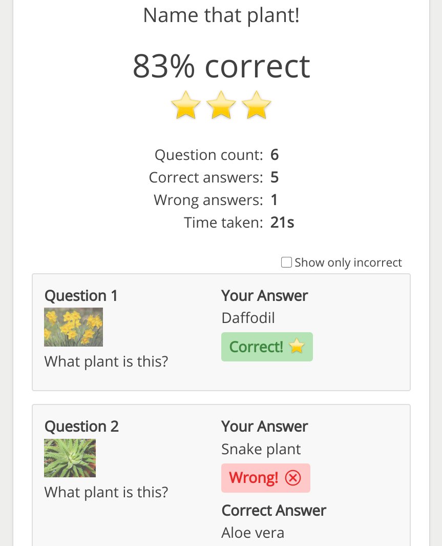 mo_makerlog's tweet image. Now @Quizbert shows your score and a summary of your answer at the end of each quiz! Try it here: quizbert.com/quiz/18934