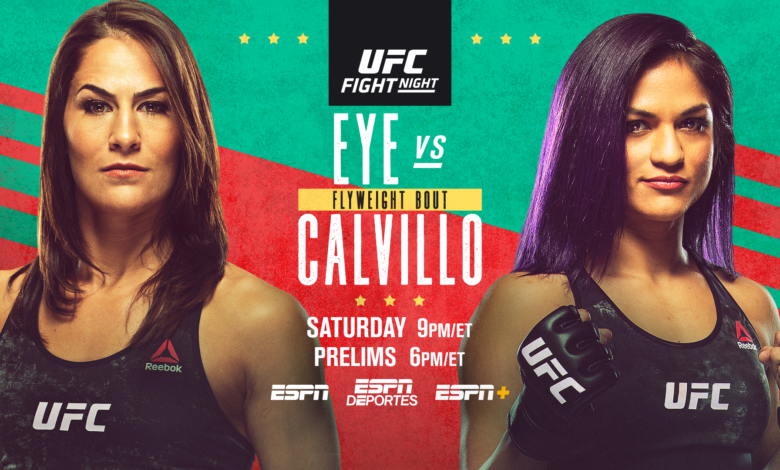 EventUfc's tweet photo. UFC Fight Night: Eye vs. Calvillo
UFC APEX, Las Vegas, NV

Watch Live Event Here: https://t.co/QfEDkv4ATT 

#UFCVegas #EyeVsCalvillo #SportsJerseySaturday https://t.co/MUFnJ8mq5L